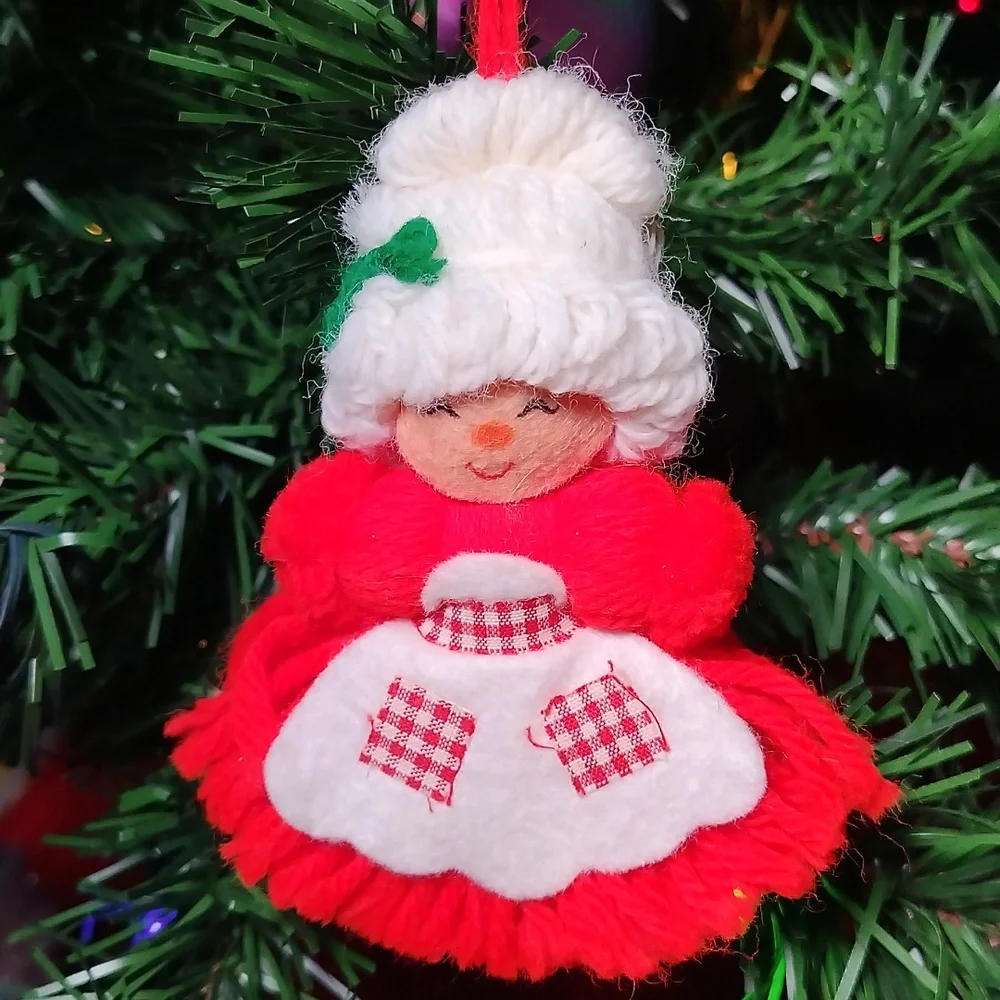 Vintage Homemade Mrs. Clause Christmas Ornament